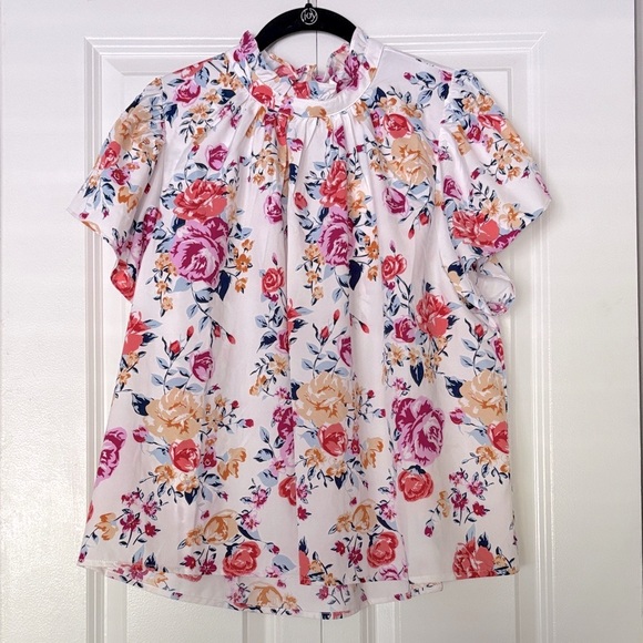 THML Tops - THML Floral Ruffle Blouse